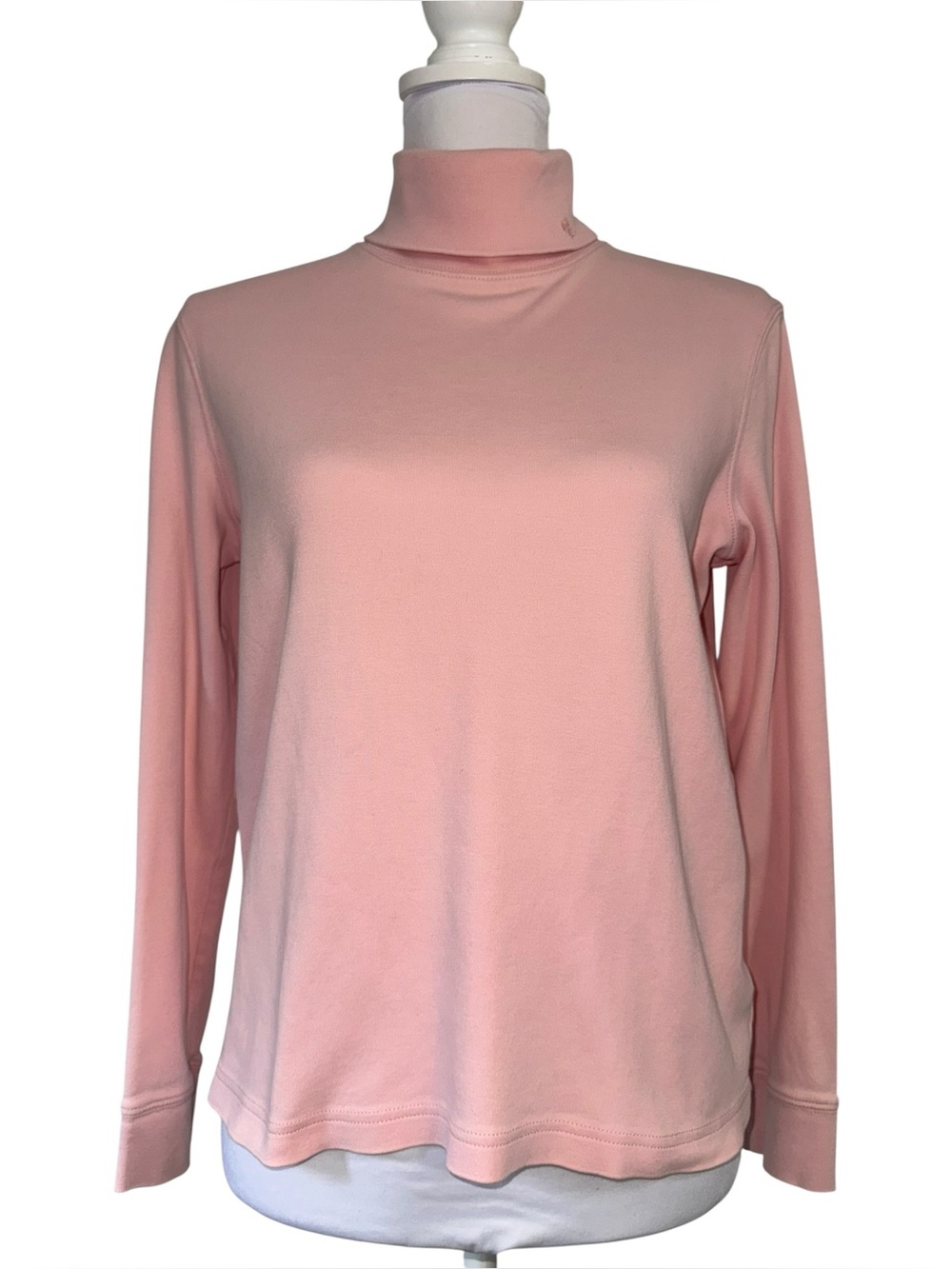 Lauren Ralph Lauren Pink Turtleneck Top Women’s Medium Long Sleeve 100% Cotton